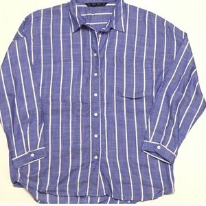 ZARA Striped Button Blouse
